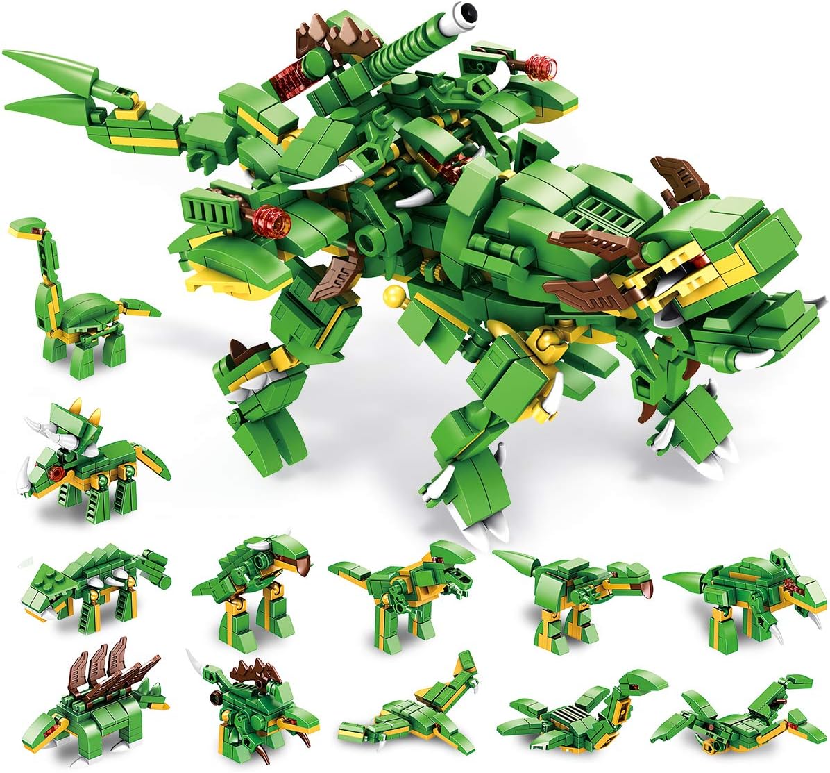 Panlos Dinosaur Era 12-in-1 Building Blocks - 577 Pieces, 25 Play Styles ( 25 in 1 ) | Ages 6+