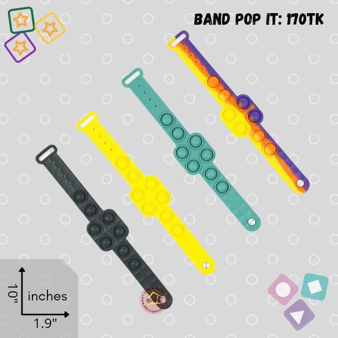 Push Pop Bubble Fidget Bracelet - Wearable Silicone Sensory Stress Relief Wristband