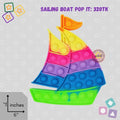 Rainbow Sailboat Pop-It Fidget Toy - Silicone Sensory Stress Relief Toy (7" x 6")