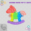 Rocking Horse Pop-It Fidget Toy - Rainbow Silicone Sensory Stress Relief Toy (6.1" x 6.2")