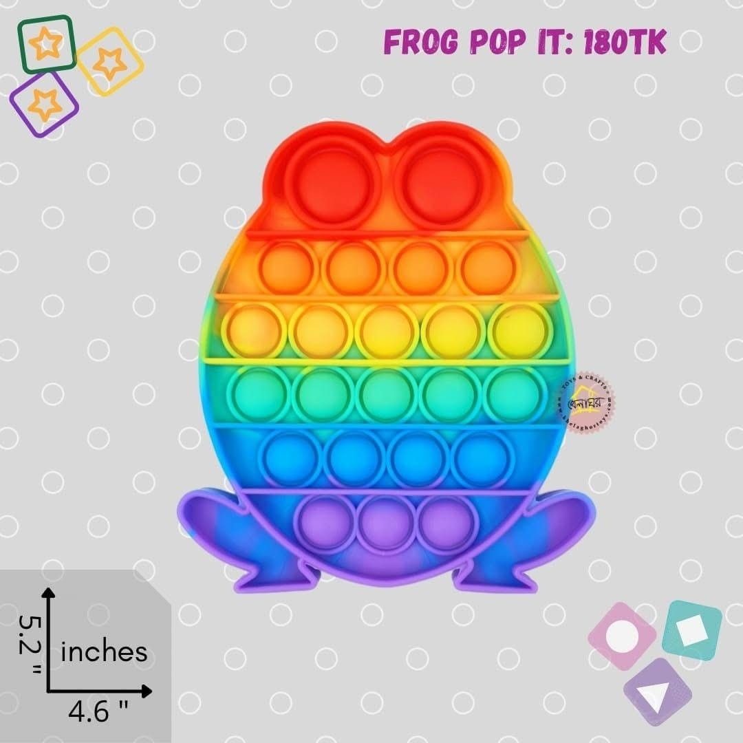 Frog Pop-It Fidget Toy - Cute Silicone Sensory Stress Relief Toy (5.2" x 4.6")