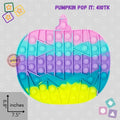 Pumpkin Jack-o'-Lantern Pop-It Fidget Toy - Rainbow Silicone Sensory Stress Relief Toy (7.5" x 6.8")