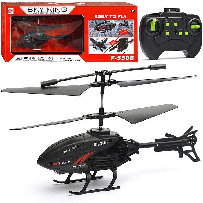 Sky King F-550B Remote Control Helicopter – LED Lights, 10-15 Min Flight Time