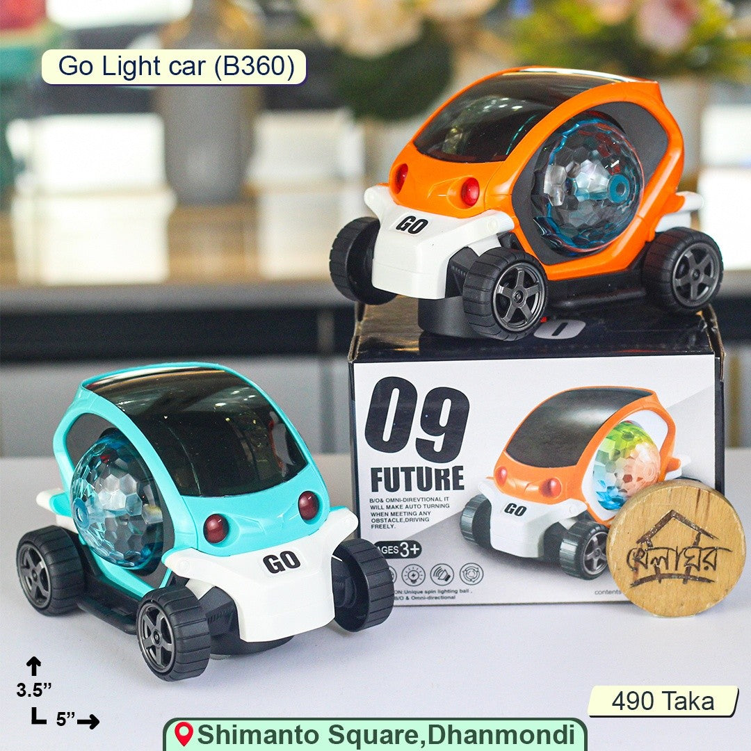 09 Future Electric Stunt Car with Disco Ball – Bump & Go Toy Car with Lights & Music