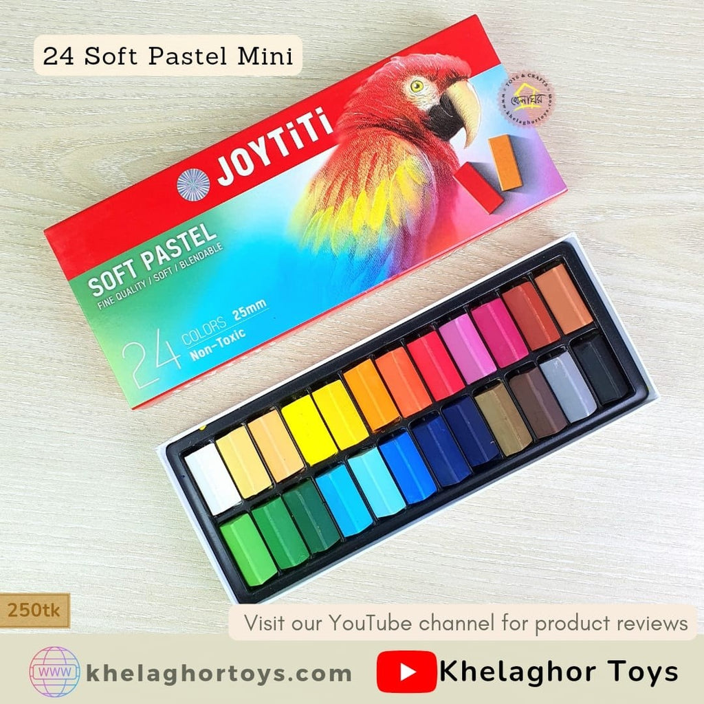 Joytiti Soft Pastels Set – 24 Vibrant Colors, Half-Stick, Blendable & Non-Toxic