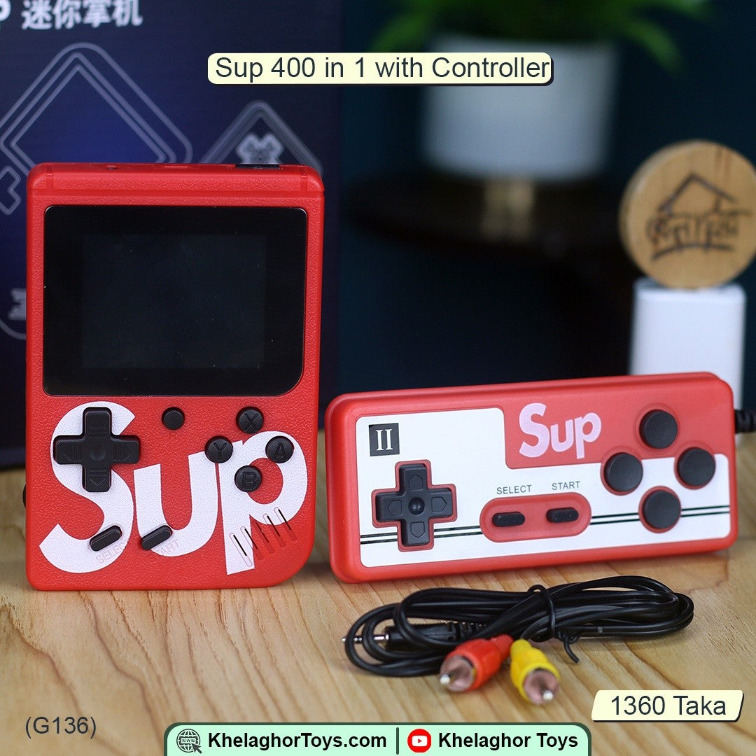 SUP Game Box 400-in-1 Handheld Console – 3" Screen, TV Output, 2 Controllers