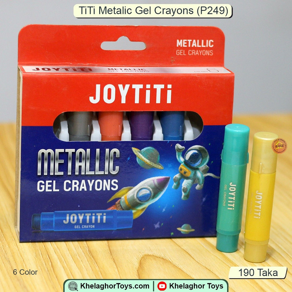 Joytiti Metallic Gel Crayons – 6-Color Glittery Blendable Set