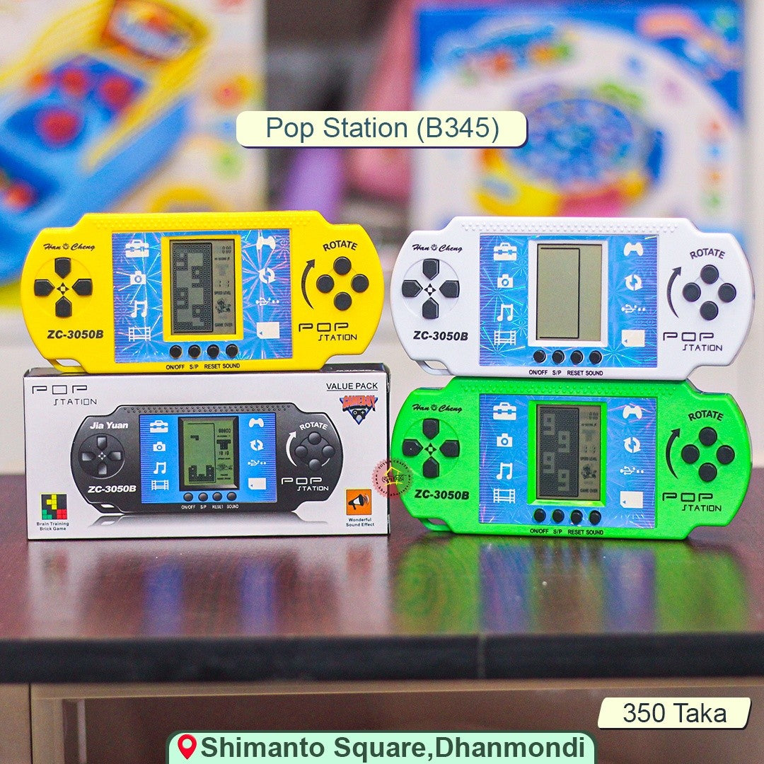 Pop Station Handheld Brick Game Console (ZC-3050B) – Retro LCD Game with Sound