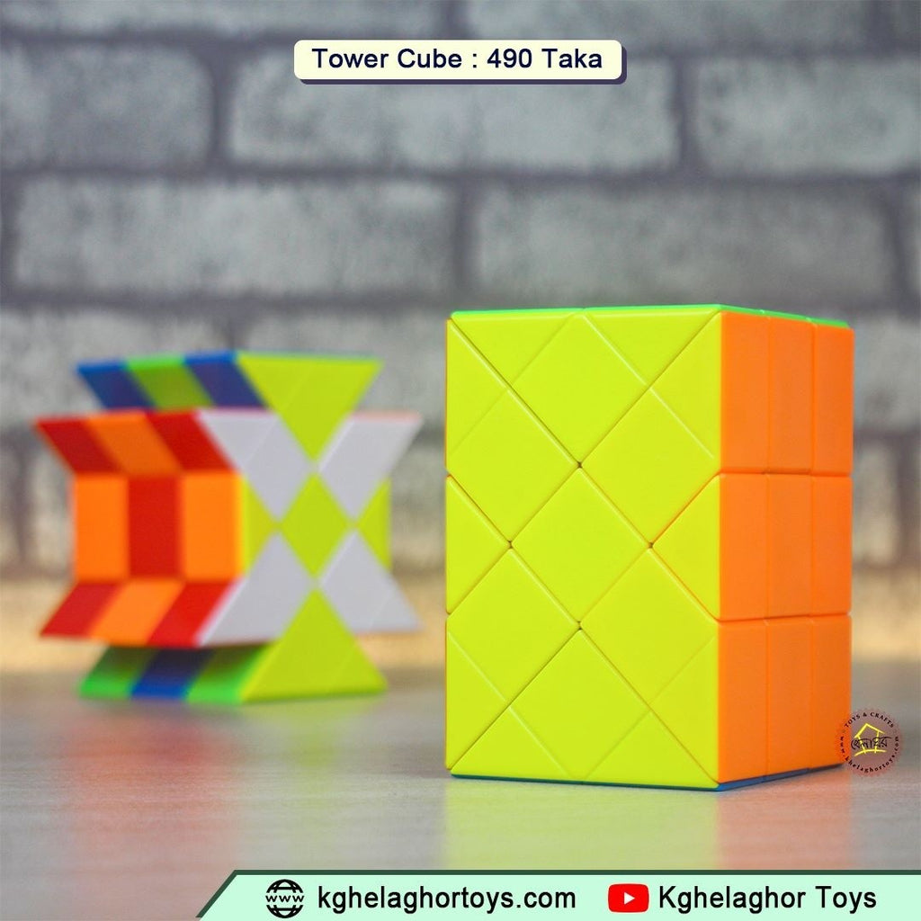 Tower Rubik Cube 3x3x3 Stickerless Puzzle | Smooth Turning | Beginner to Intermediate