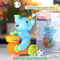 Elephant Musician Blowing Ball Toy – Drums, LED Lights & Music on Tricycle (Model B424)