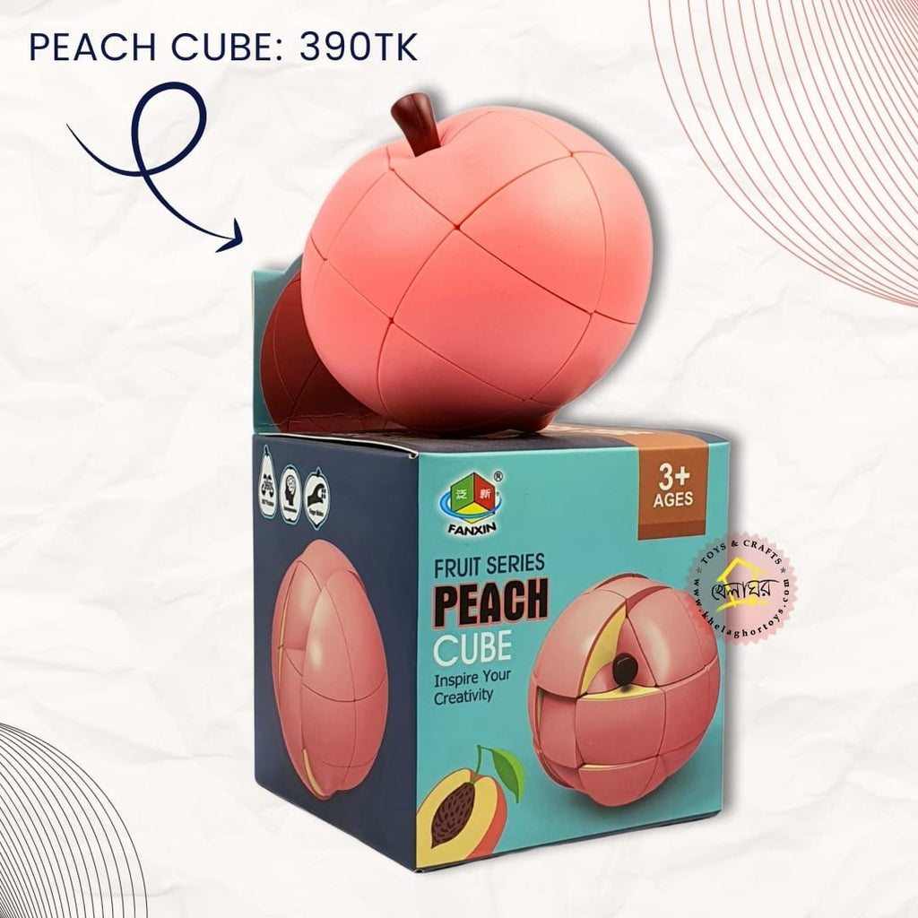Fanxin Fruit Series Peach Cube | 3x3 Shape Mod Puzzle | Unique Peach-Shaped Twisty Puzzle