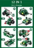 Panlos Military Building Blocks - 573 Pieces, 12-in-1 Transport Vehicles | 25 styles in 1 block