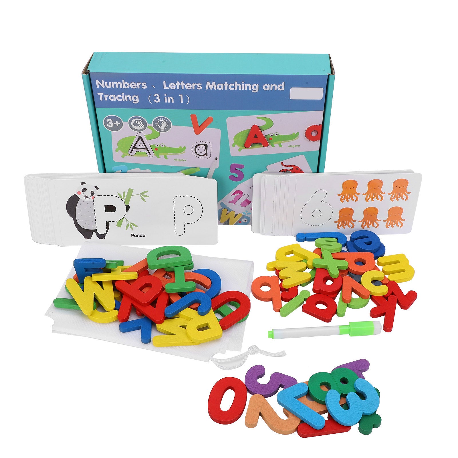 Numbers & Letters Matching and Tracing Set – Alphabet & Math Learning Toy (Ages 3+)