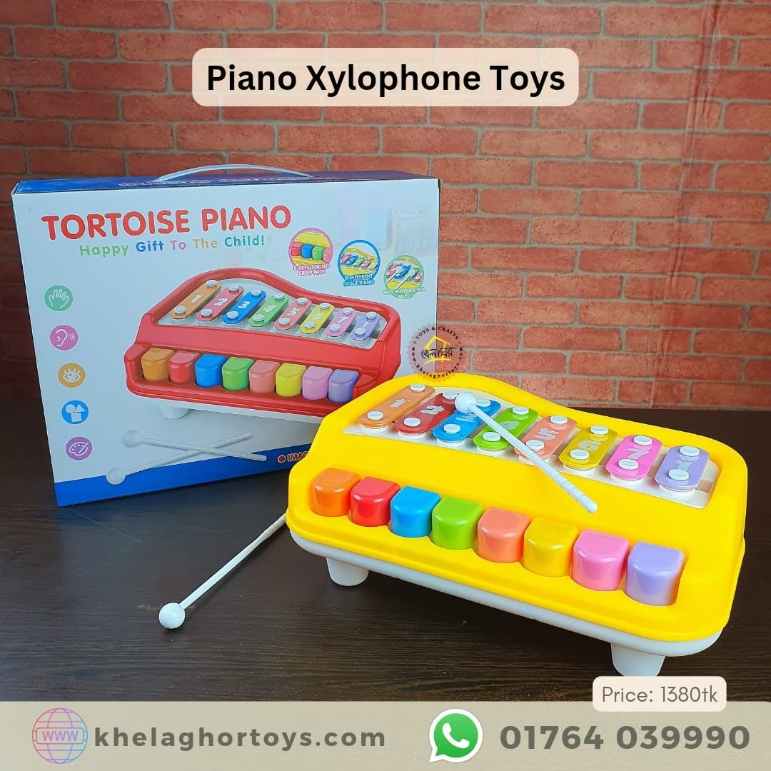 Huanger Vocal Piano 2-in-1 Xylophone & Piano Musical Toy for Toddlers