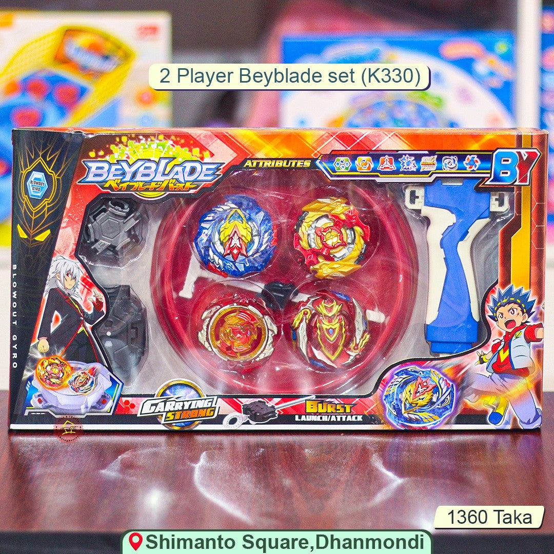 Beyblade Burst Battle Set – 2-Player Arena with 4 Tops, Stadium & Ripcord Launcher