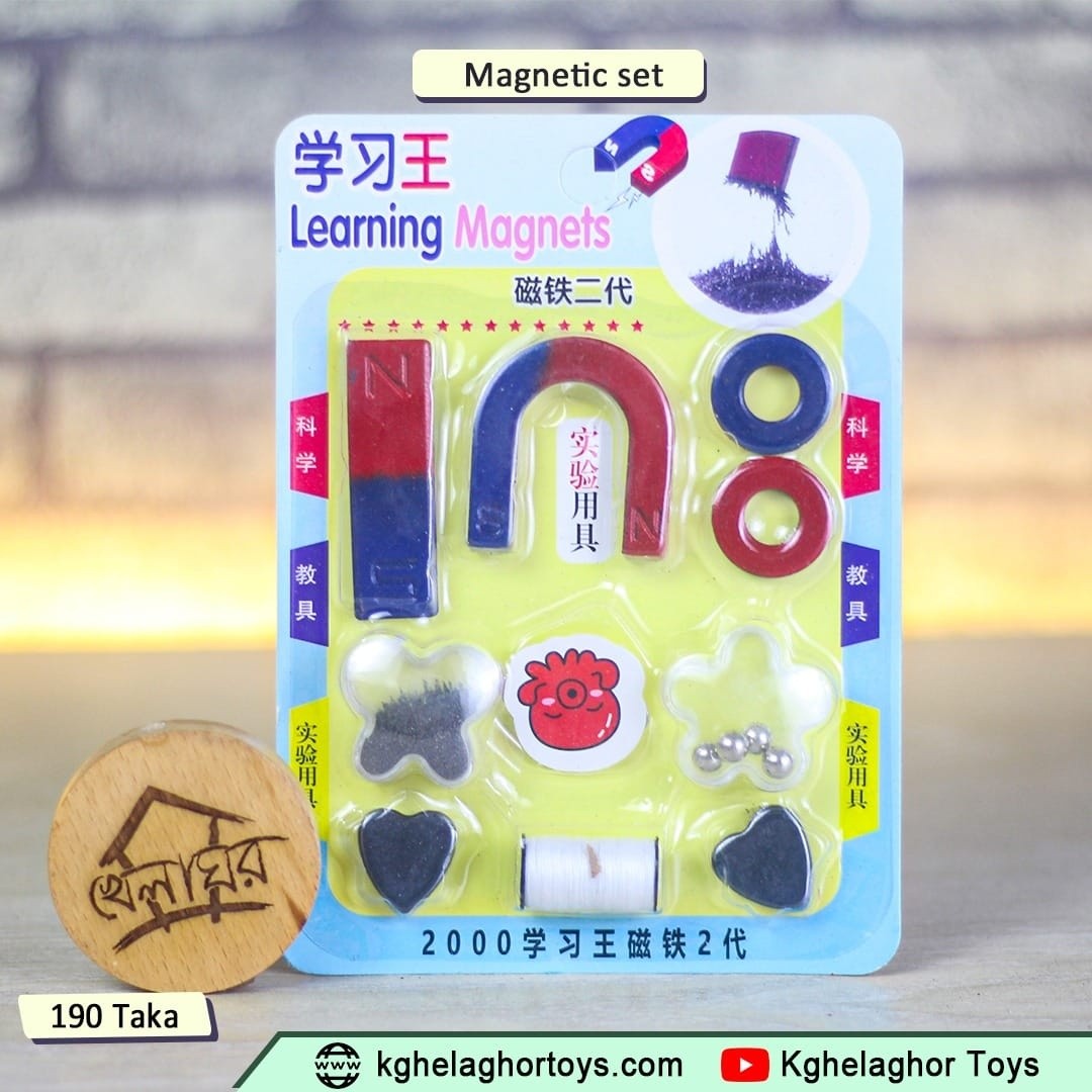 Educational Magnet Set – Physics Science Kit with Bar, Ring & Horseshoe Magnets for Kids