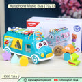 Huanger Music Bus – 3-in-1 Xylophone, Shape Sorter & Pull-Along Toy for Toddlers | Ages 18M+