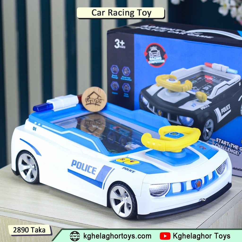 Electric Simulation Driving Police Car Toy – Interactive Steering Wheel Racing Game for Kids