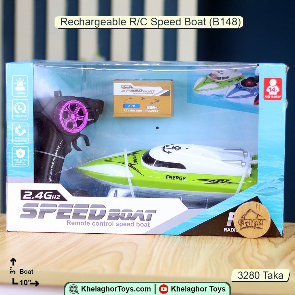 Rechargeable R/C Speed Boat (B148) – 2.4GHz Remote Control Boat for Pools & Lakes