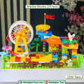 JINLIJIA 247-Piece Marble Run Set | Ferris Wheel, Building Blocks, Slides & Animal Figures