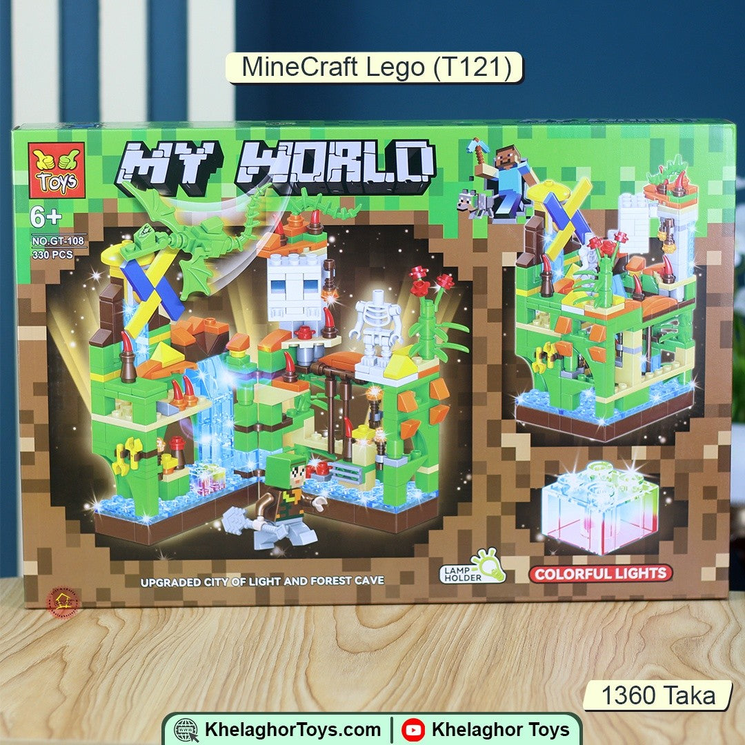 My World GT-108 Minecraft-Inspired Building Block Set | 330 Pcs with LED Lights