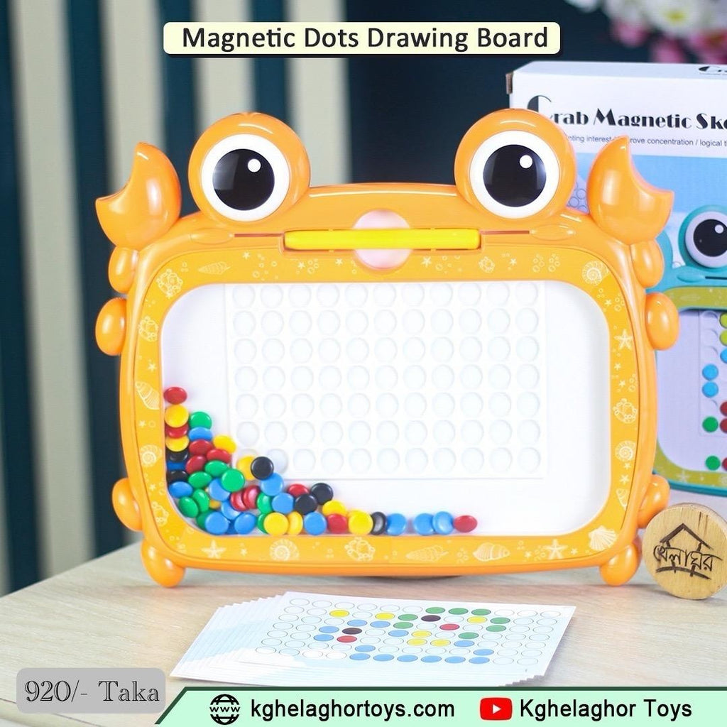 Crab Magnetic Sketchpad | Colored Bead Drawing Board with Magnetic Pen | Creative Kids Toy