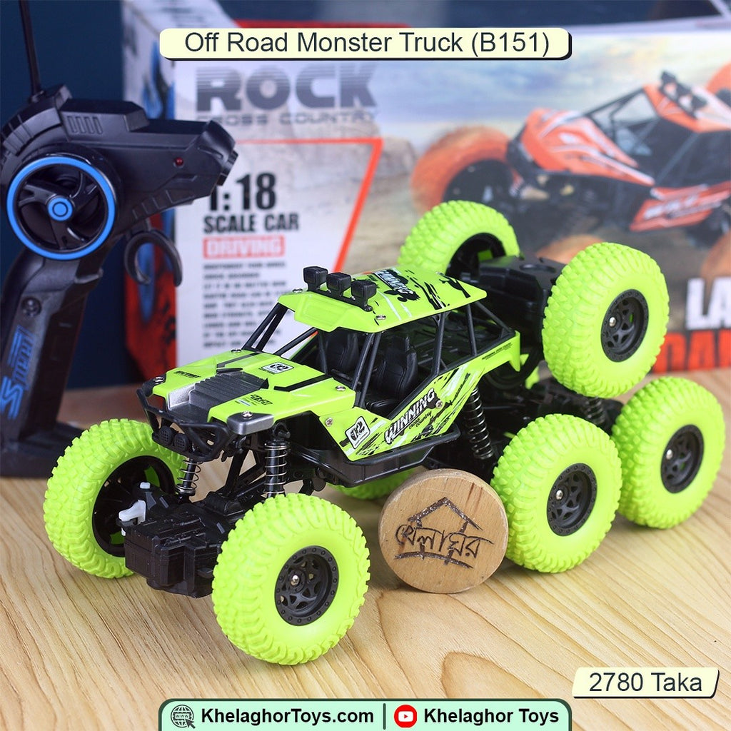 1:18 Scale RC Monster Truck – 8-Wheel Off-Road Climbing Truck with Shock Absorbers