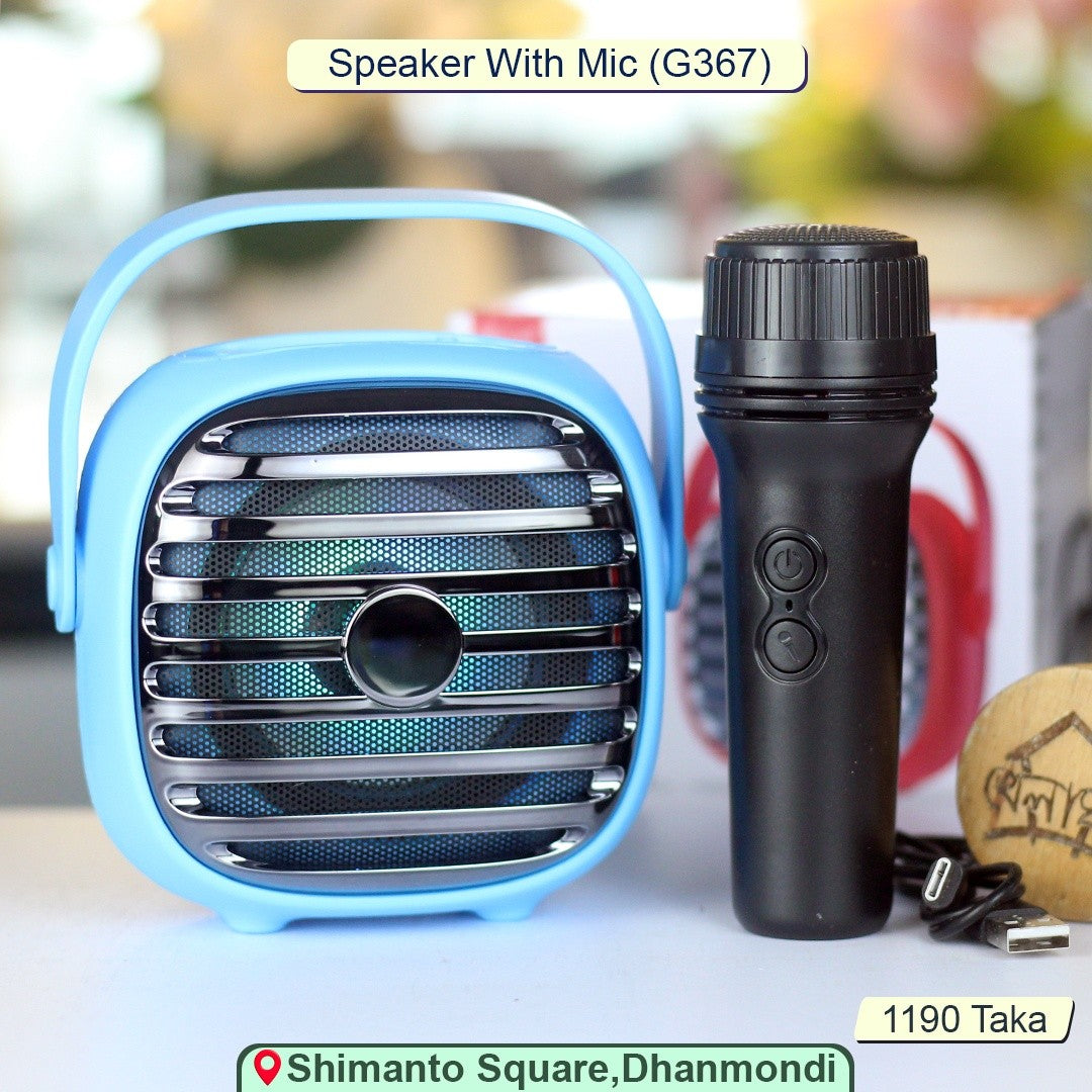 KTS-1943 Portable Karaoke Speaker with Wireless Mic – Bluetooth, FM, USB & LED Lights