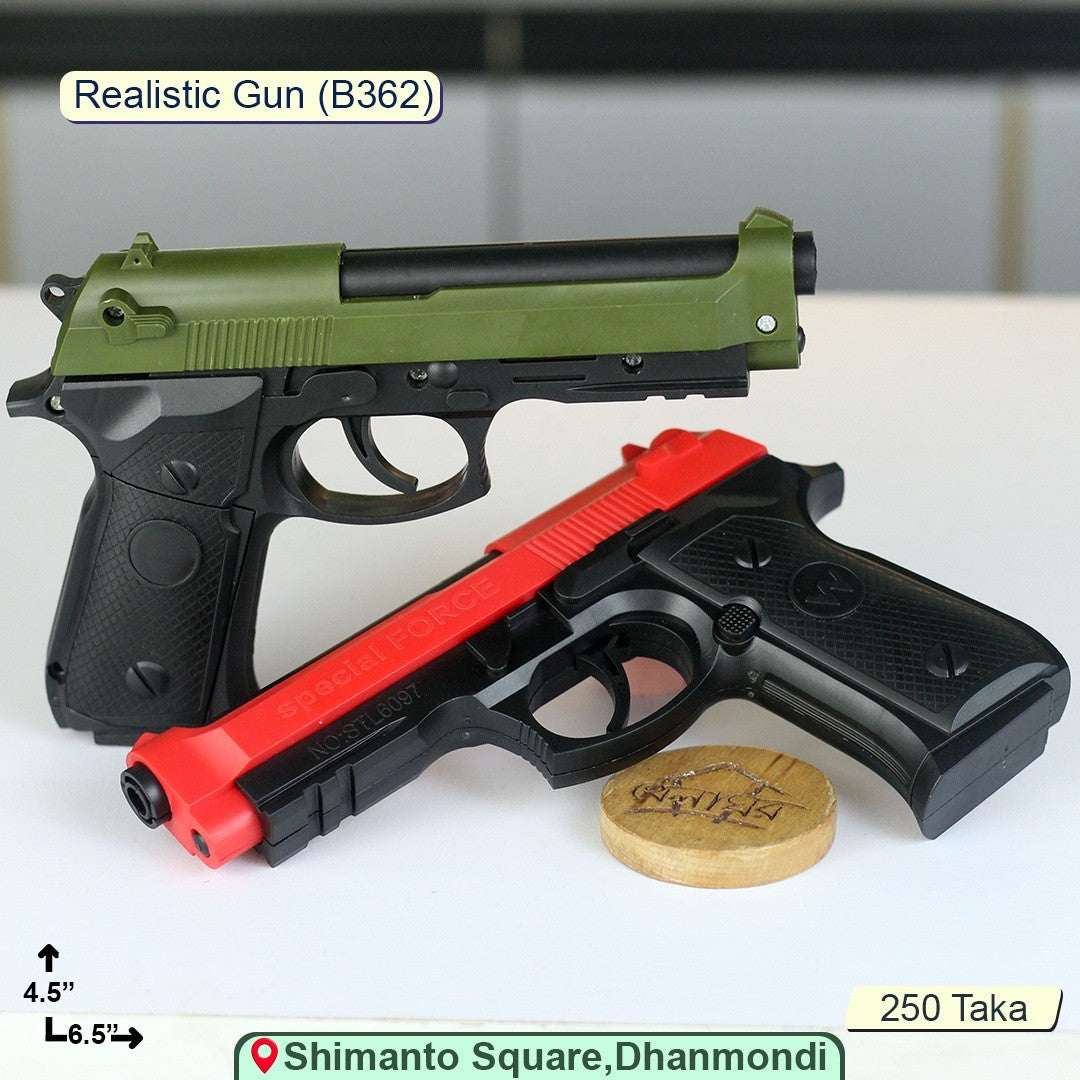 Special Force Toy Pistol (B362) – Kids Play Gun in Black & Green / Black & Red