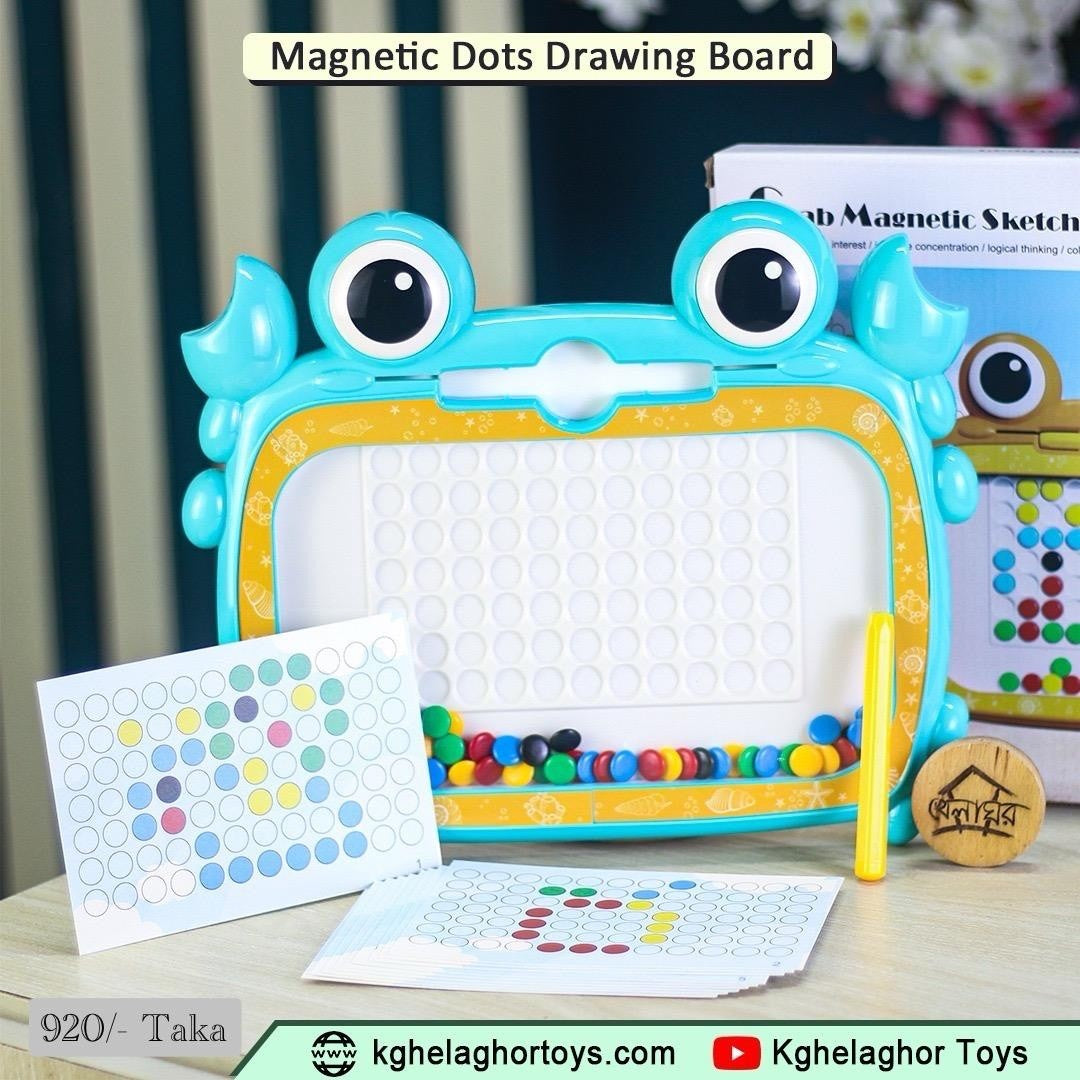Crab Magnetic Sketchpad | Colored Bead Drawing Board with Magnetic Pen | Creative Kids Toy