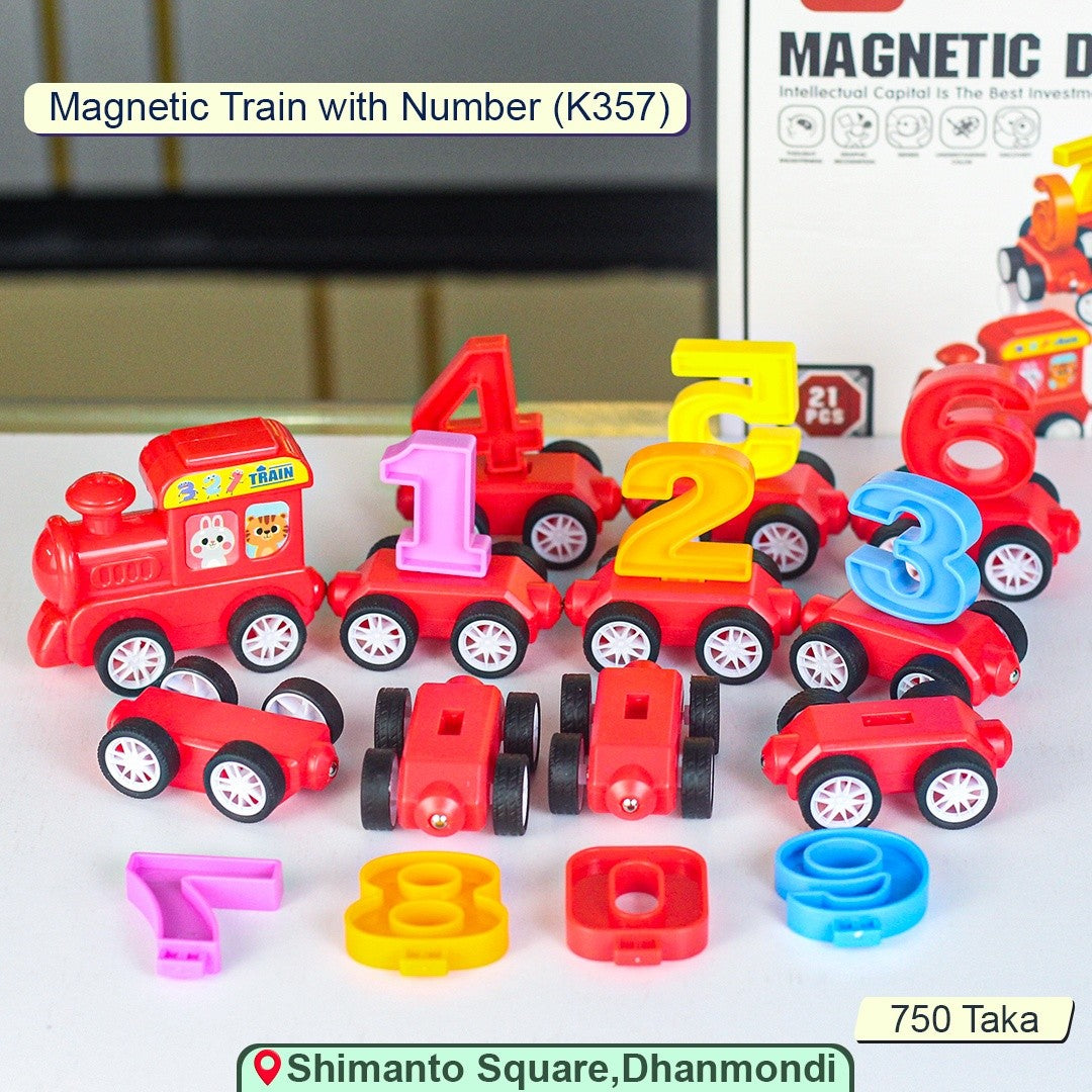 Magnetic Number Train Set (K357) – 21-Piece Color & Counting Toy for Toddlers