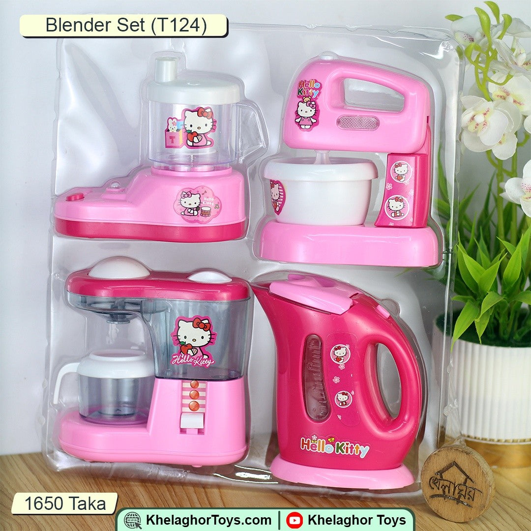 Hello Kitty 4-in-1 Mini Kitchen Appliance Set | Toaster, Mixer, Coffee Maker & Blender with Lights & Sound
