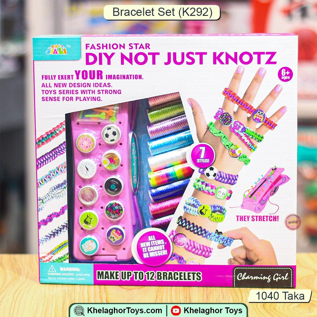 Fashion Star Not Just Knotz | DIY Friendship Bracelet Making Kit with Loom, Threads & Beads