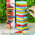 Colorful Wooden Jenga Stacking Game – 54-Piece Block Tower for Kids & Adults