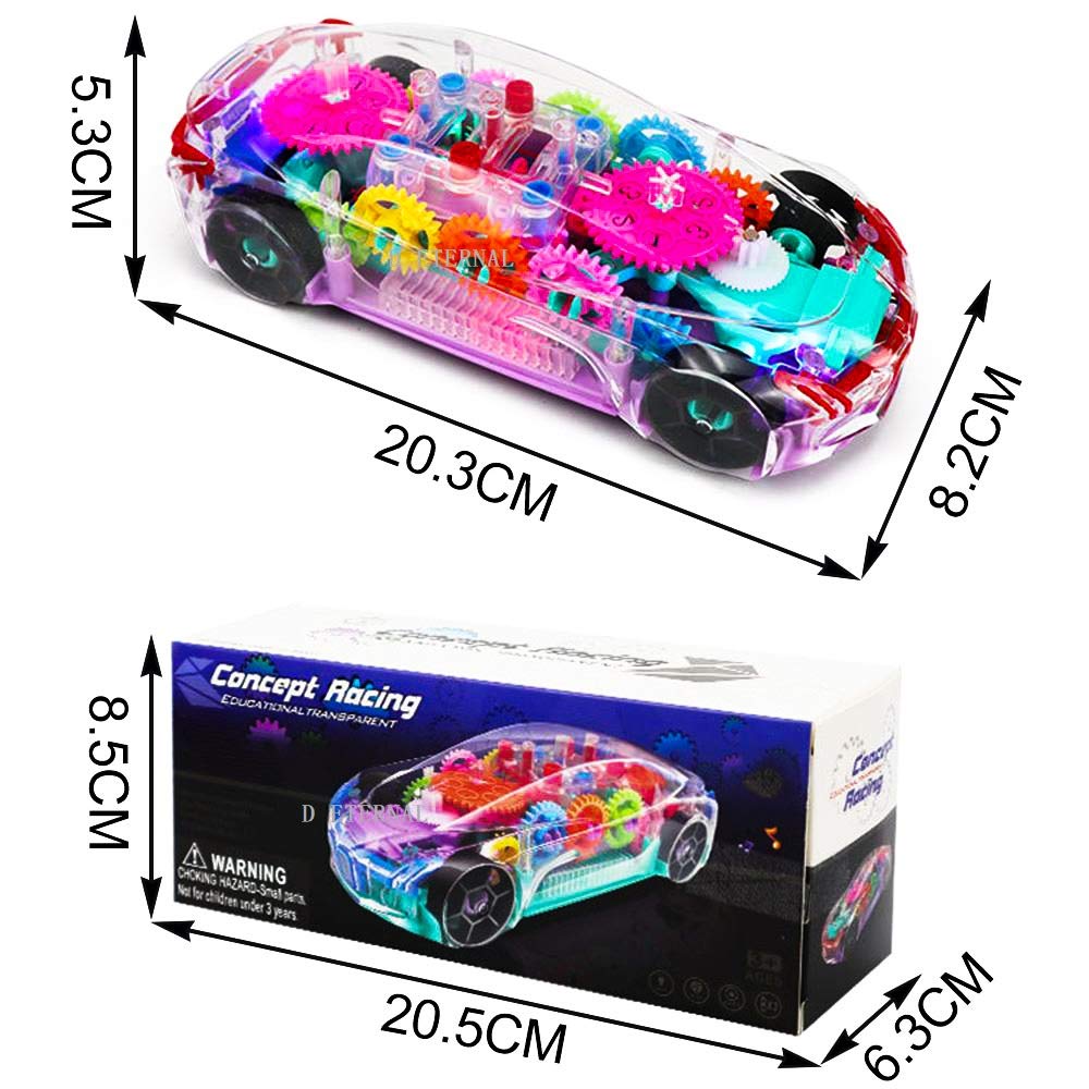 ransparent Racing Car Toy with Light & Music - Educational Mechanical Toy | Khelaghor Toys