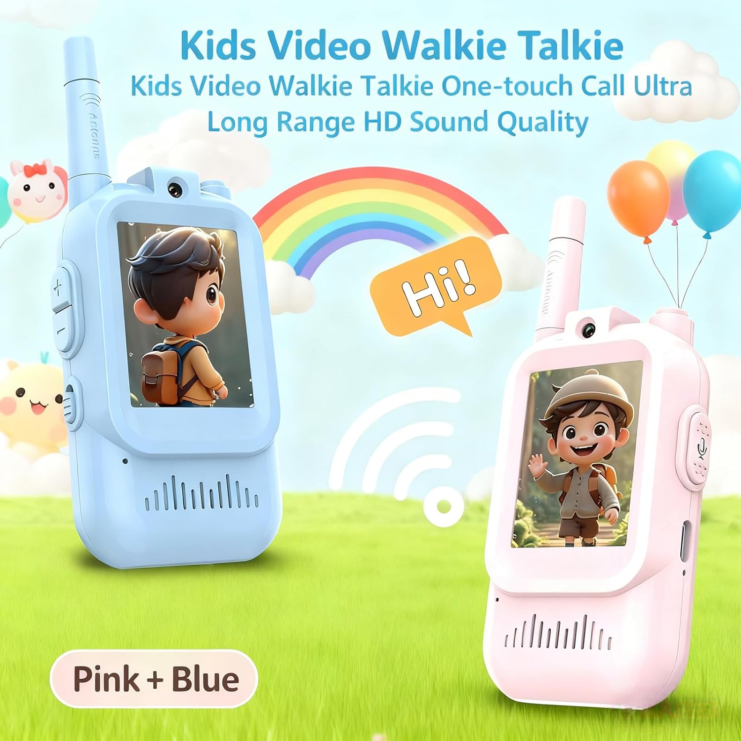 HD Video Walkie Talkies for Kids – Rechargeable Two-Way Radio with Camera & Voice Effects