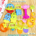 Khelaghor Toys 12-Piece Baby Rattle & Teether Set – Colorful Animal-Themed