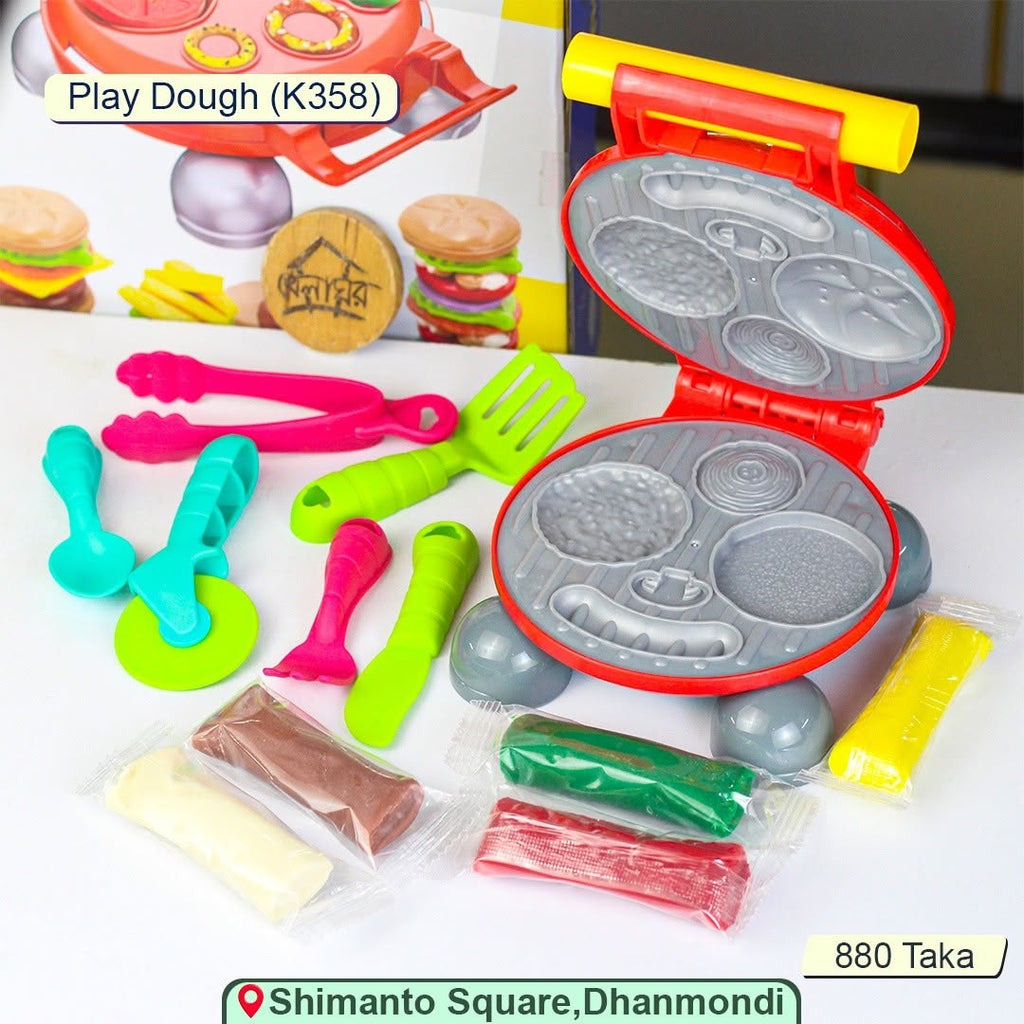 Burger & BBQ Play Dough Set – Kids Food Pretend Play Kit