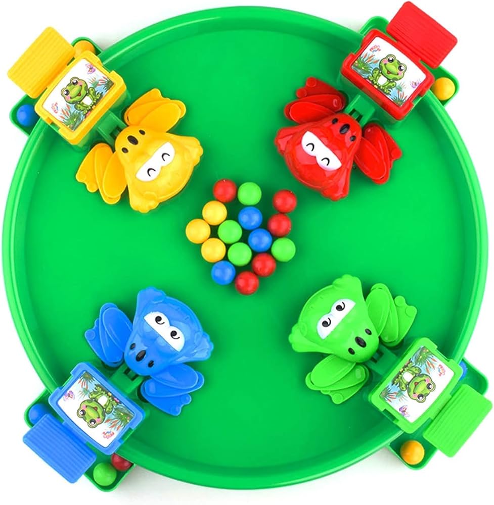 Hungry Frogs Family Board Game – 4-Player Bean Grabbing Fun for Kids