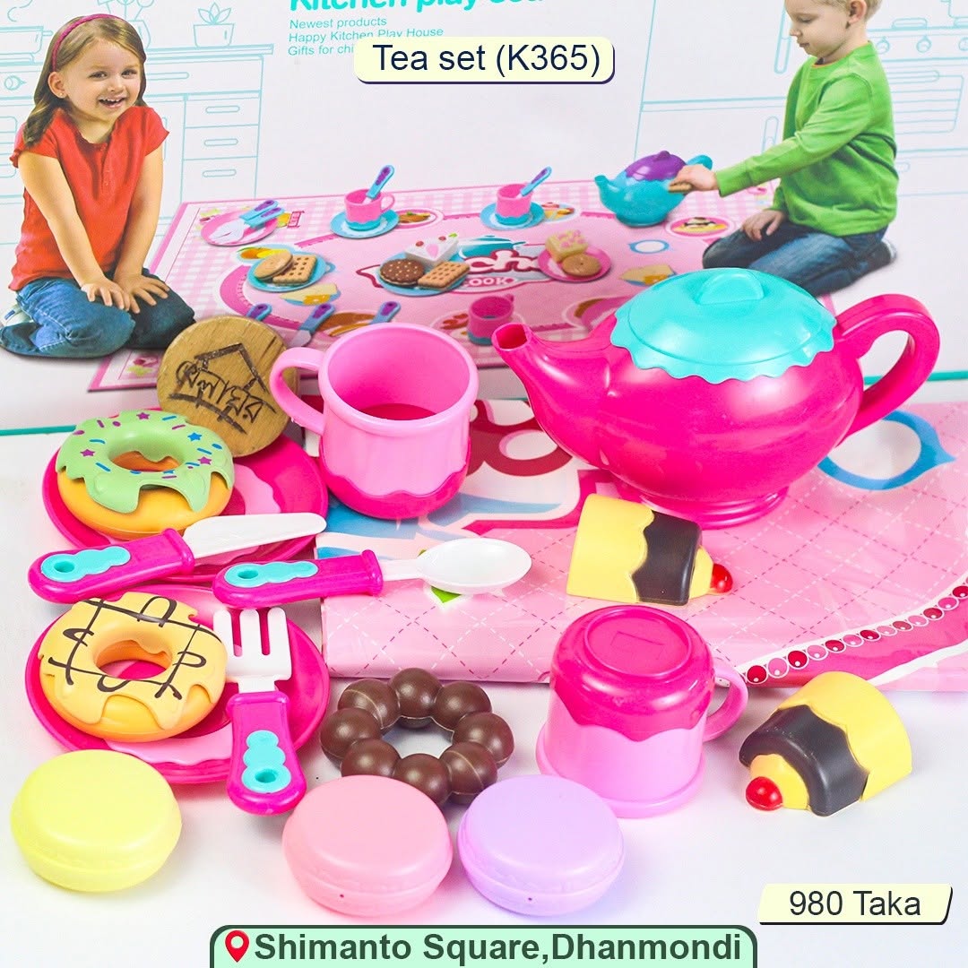 K365 Kitchen Play House Tea Party Set – Teapot, Cups & Toy Food