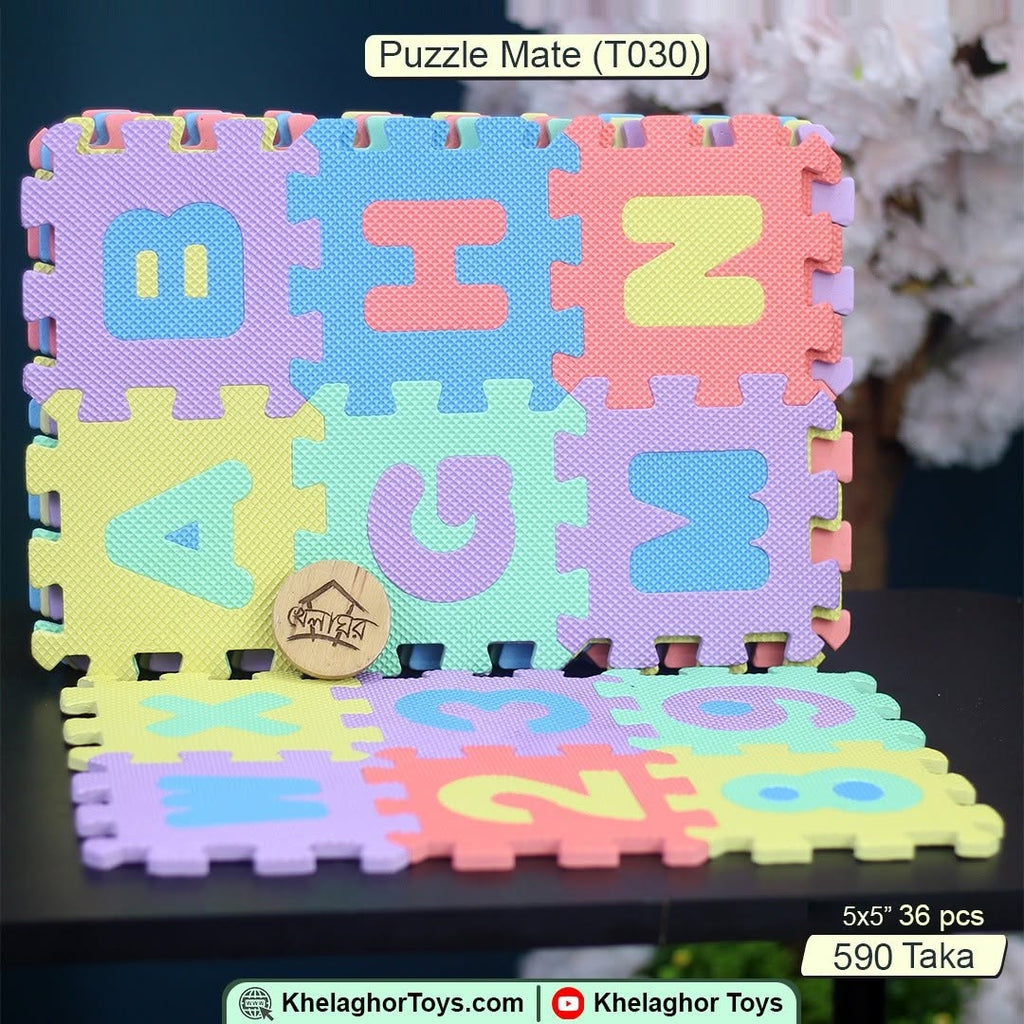 36-Piece Interlocking Foam Puzzle Mat Set – Letters & Numbers