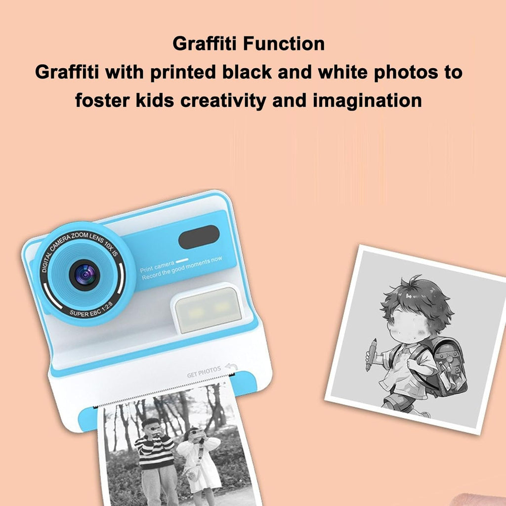 Kids Instant Print Camera – 48MP Dual Camera with Inkless Printing