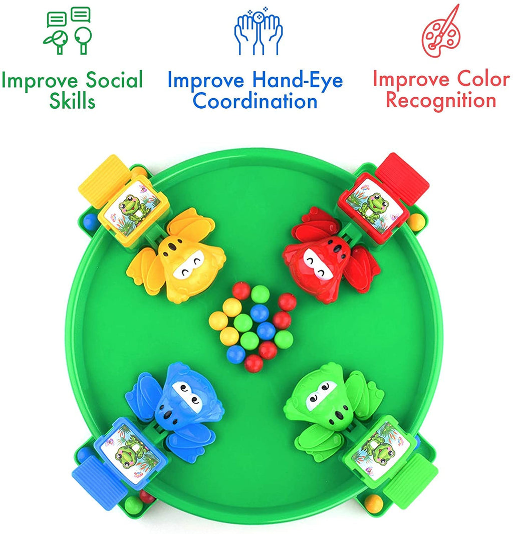 Hungry Frogs Family Board Game – 4-Player Bean Grabbing Fun for Kids