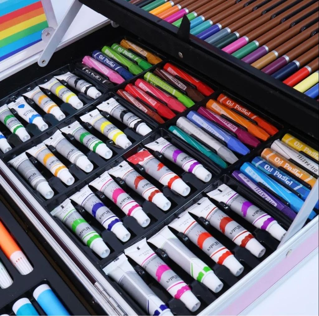 145-Piece Art Colour Set - Complete Drawing & Painting Kit with Storage Case
