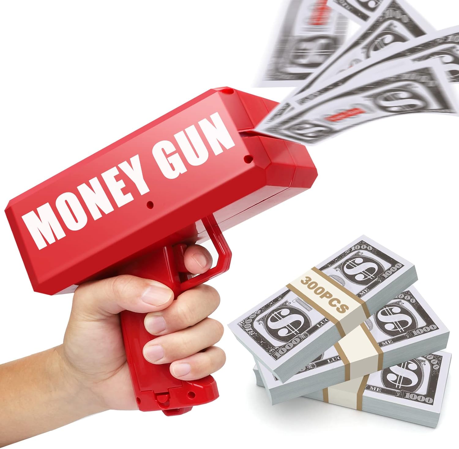 Money Gun Toy Cash Dispenser – Electronic Bill Shooter with 100 Prop Notes