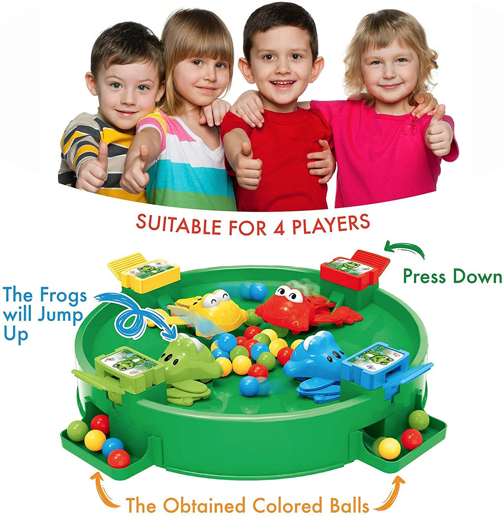 Hungry Frogs Family Board Game – 4-Player Bean Grabbing Fun for Kids