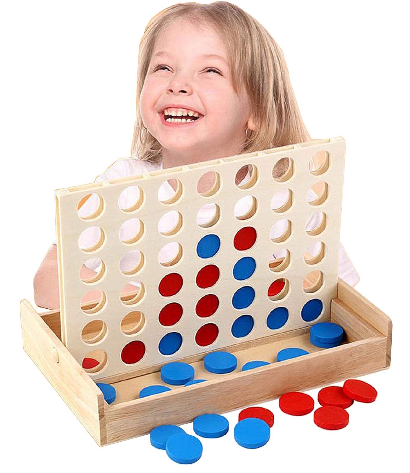 Khelaghor Toys Foldable 4 in a Row Wooden Board Game
