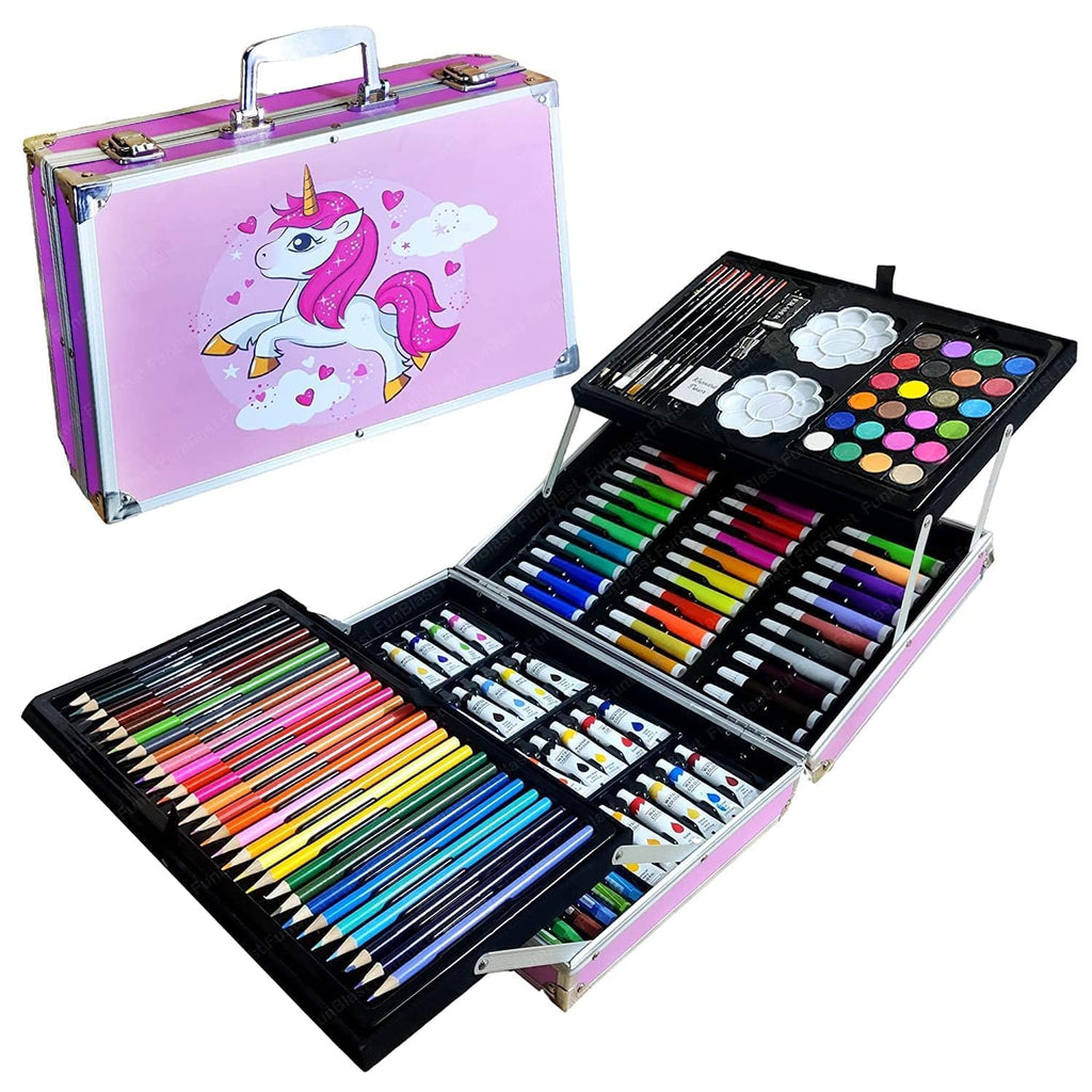 145-Piece Art Colour Set - Complete Drawing & Painting Kit with Storage Case