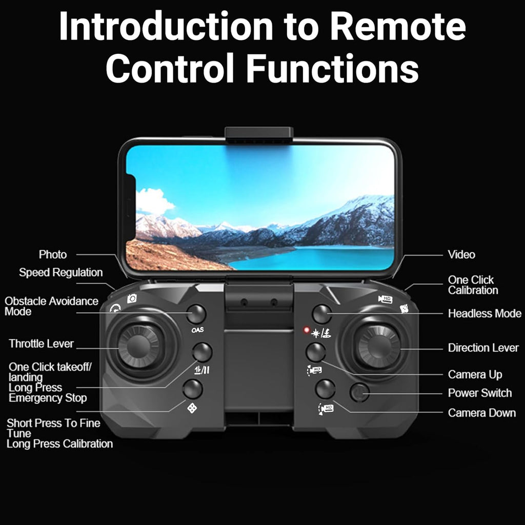 8K Dual Camera RC Drone with 360° Obstacle Avoidance - Foldable Quadcopter with 3 Batteries & Storage Bag