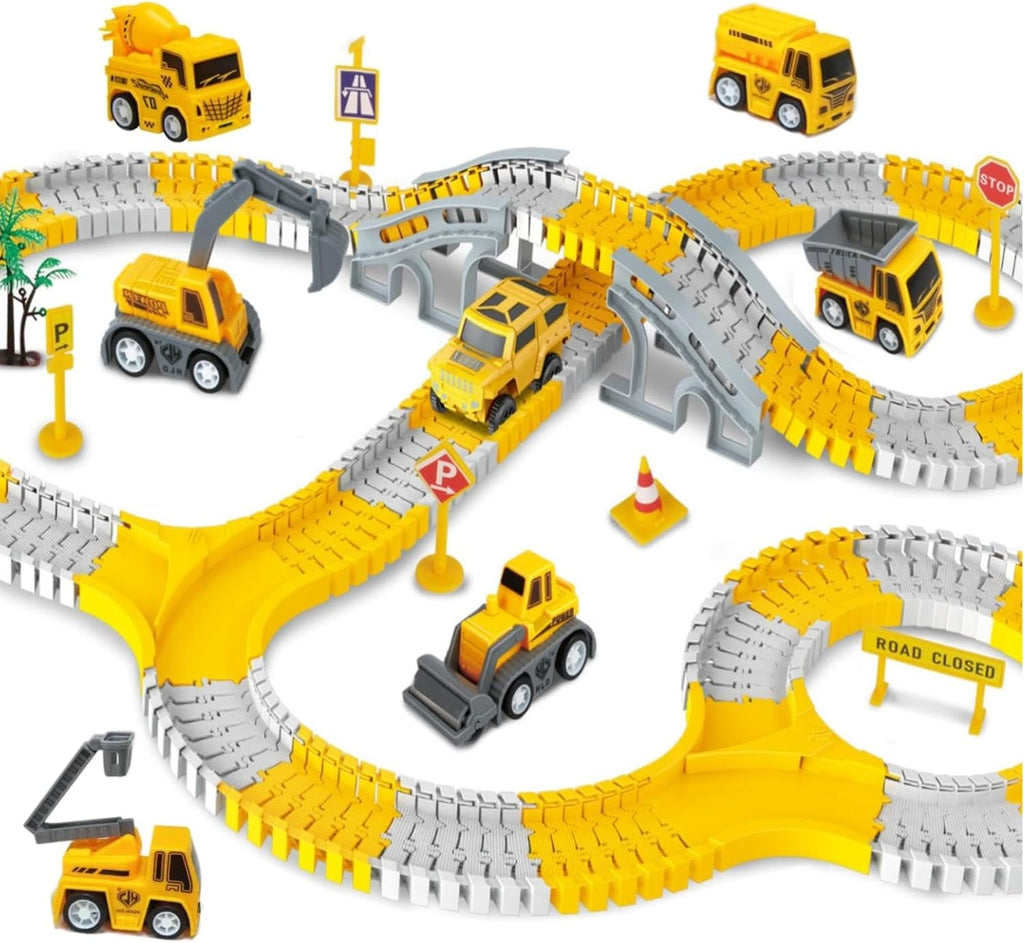Construction Flexible Race Track Set – 234-Piece Building Track Toy
